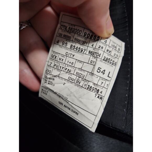 Z Zegna Blazer Men's 44L Mohair Wool Blend 2 Button Black Double vented Wedding - Picture 8 of 8